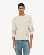 Tommy Jeans - Chunky Cable Knit Sweater - Sand