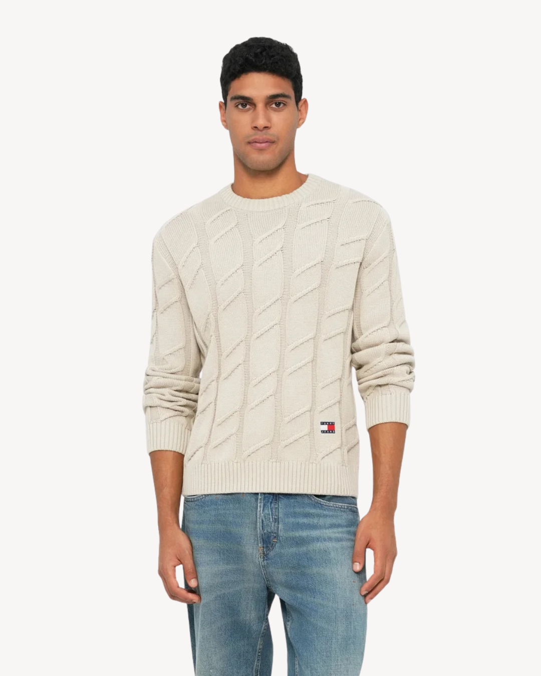 Tommy Jeans - Chunky Cable Knit Sweater - Sand