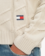 Tommy Jeans - Chunky Cable Knit Sweater - Sand