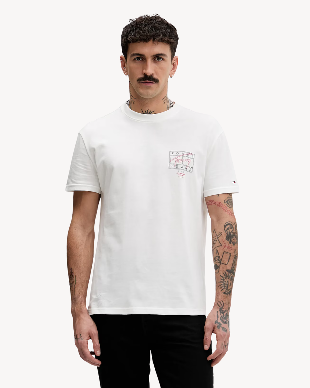 Tommy Jeans - Tjm Reg Sign Spray SS Tee Ext - Ecru