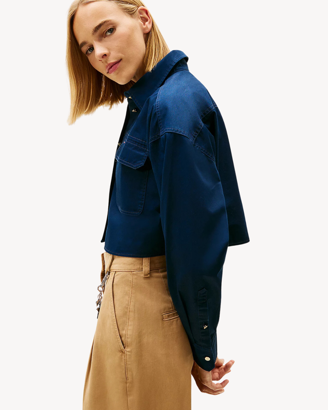 Tommy Jeans - Tjw Cropped Utility Shirt - Blu