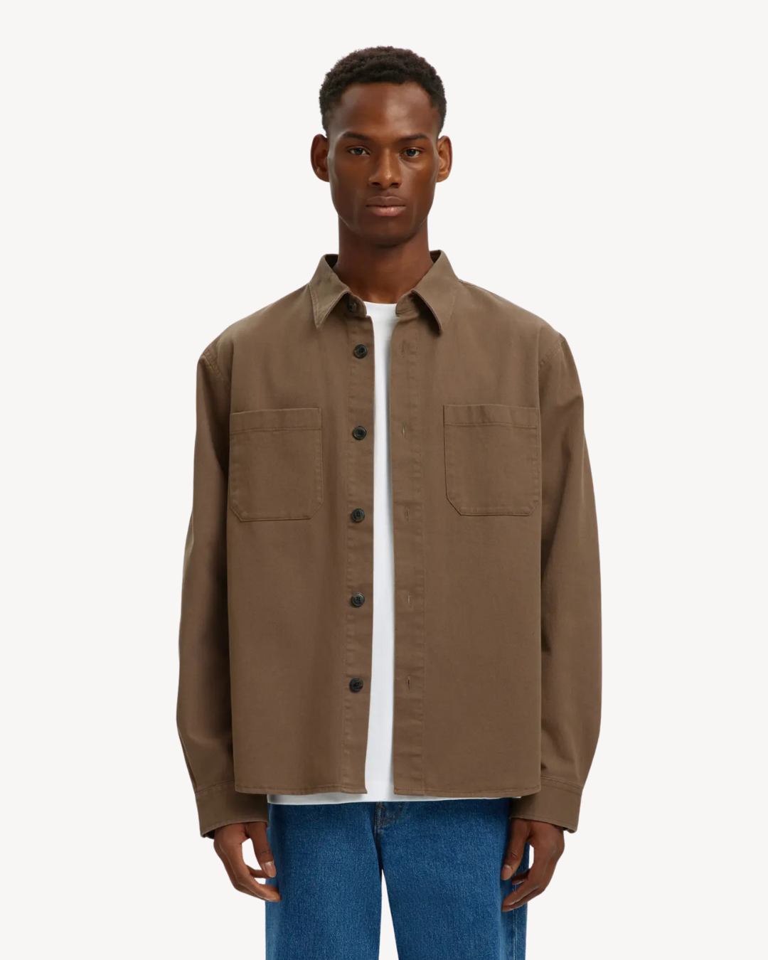Selected Homme - Slhtravis Twill Overshirt Noos - Chocolate