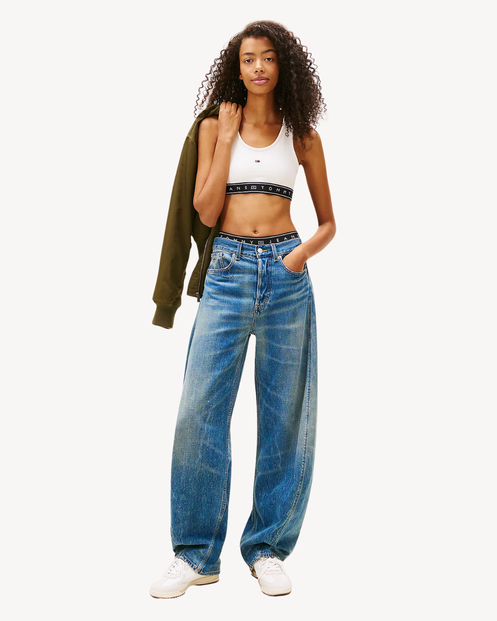 Tommy Jeans - Crop Tape Bra Top - Bianco