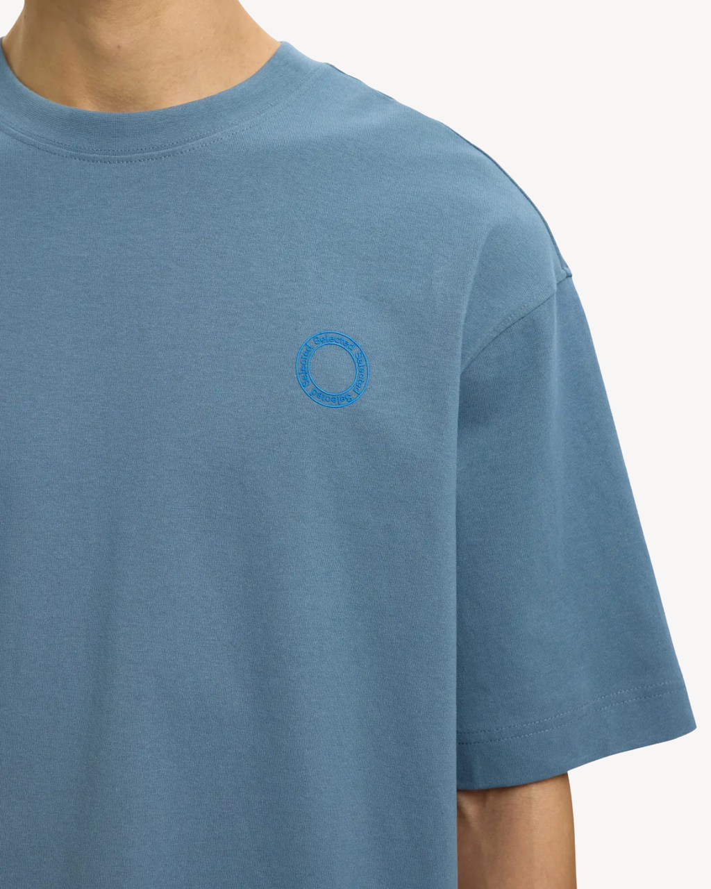 Selected Homme - Slhrelax Will O-Neck Logo Tee - Blu