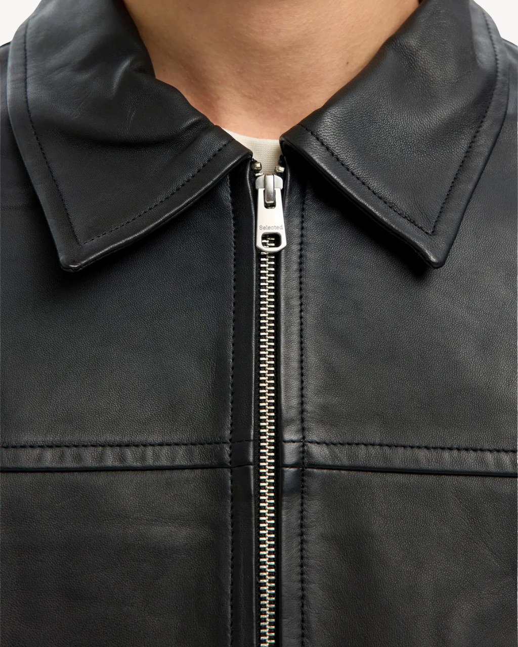 Selected Homme - Slhlucas Leather Blouson Noos - Nero