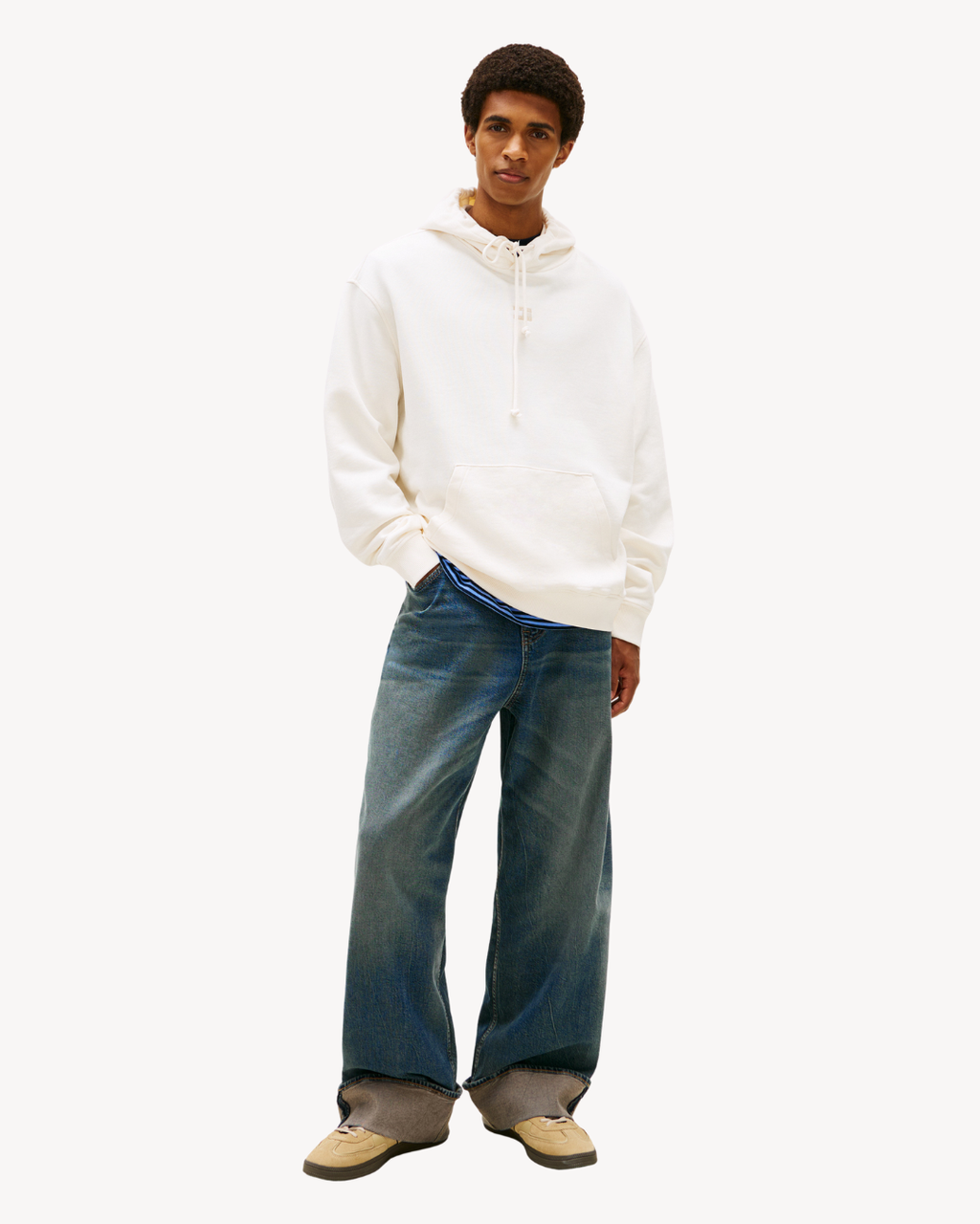 Tommy Jeans - Tjm Relaxed Overdyed Flag Hood - Bianco