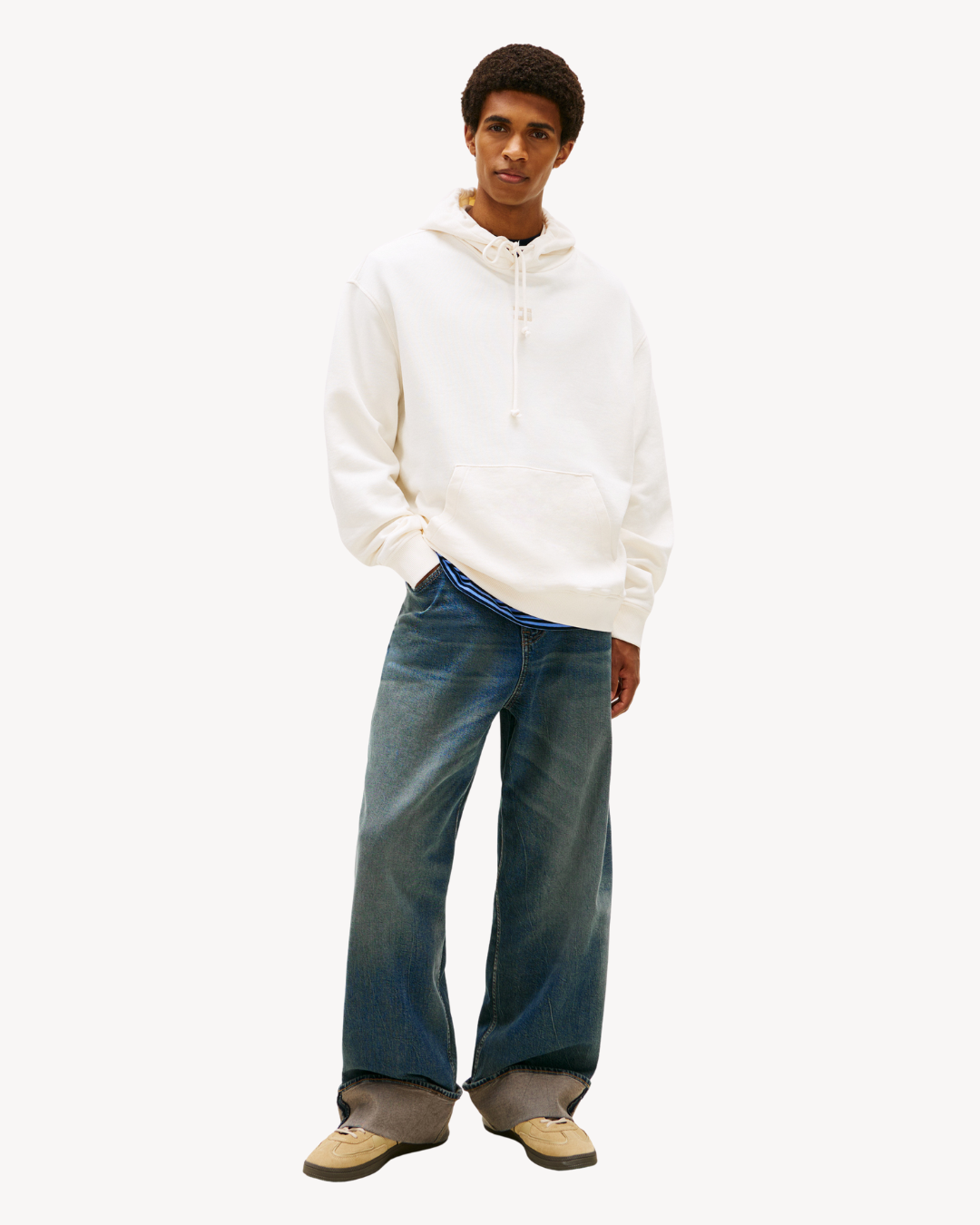 Tommy Jeans - Tjm Relaxed Overdyed Flag Hood - Bianco