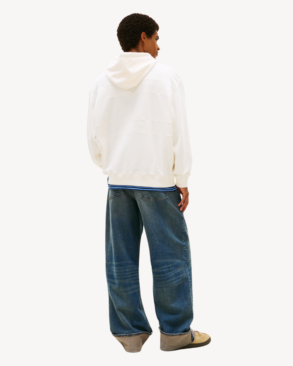 Tommy Jeans - Tjm Relaxed Overdyed Flag Hood - Bianco