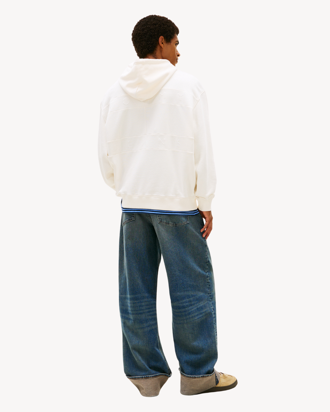 Tommy Jeans - Tjm Relaxed Overdyed Flag Hood - Bianco