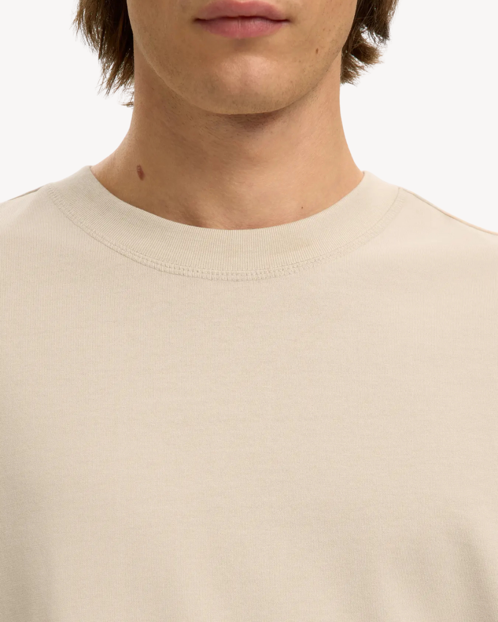 Selected Homme - Slhrelaxaspen SS O-Neck Noos - Beige