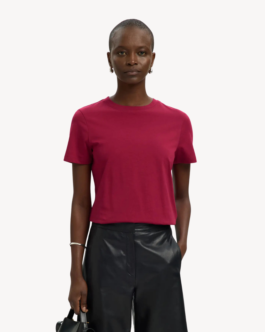 Selected Femme - Slfmyessential SS O-Neck Tee Noos - Anemone