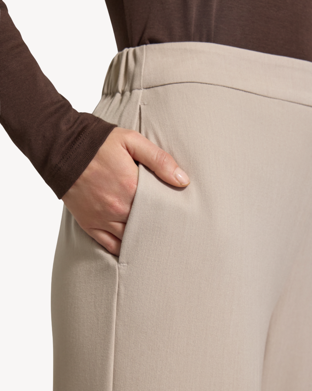 Selected Femme - Slfemma-Tara MW Wide Pant Noos - Beige