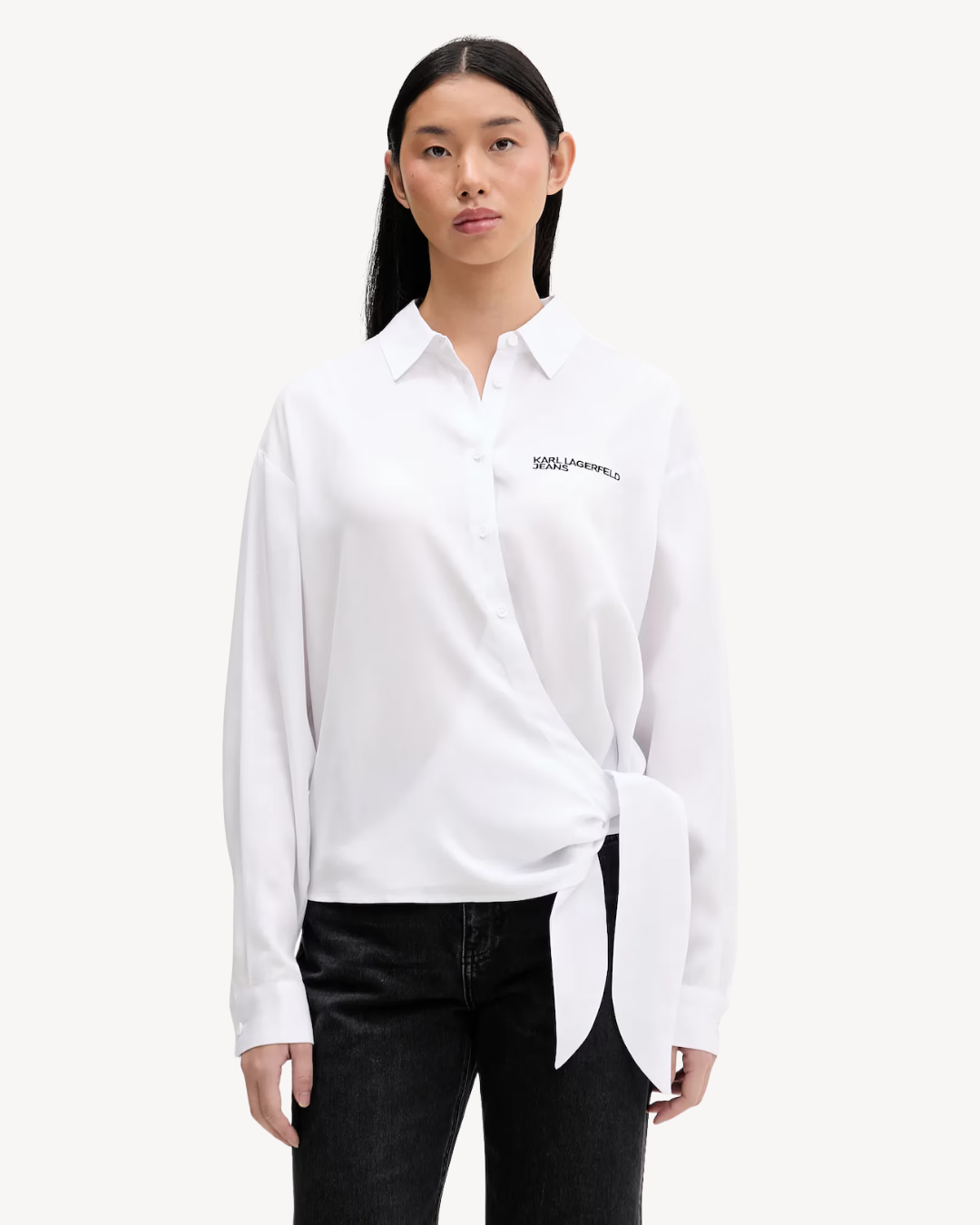 Karl Lagerfeld Jeans - KLJ Tied Blouse - Bianco