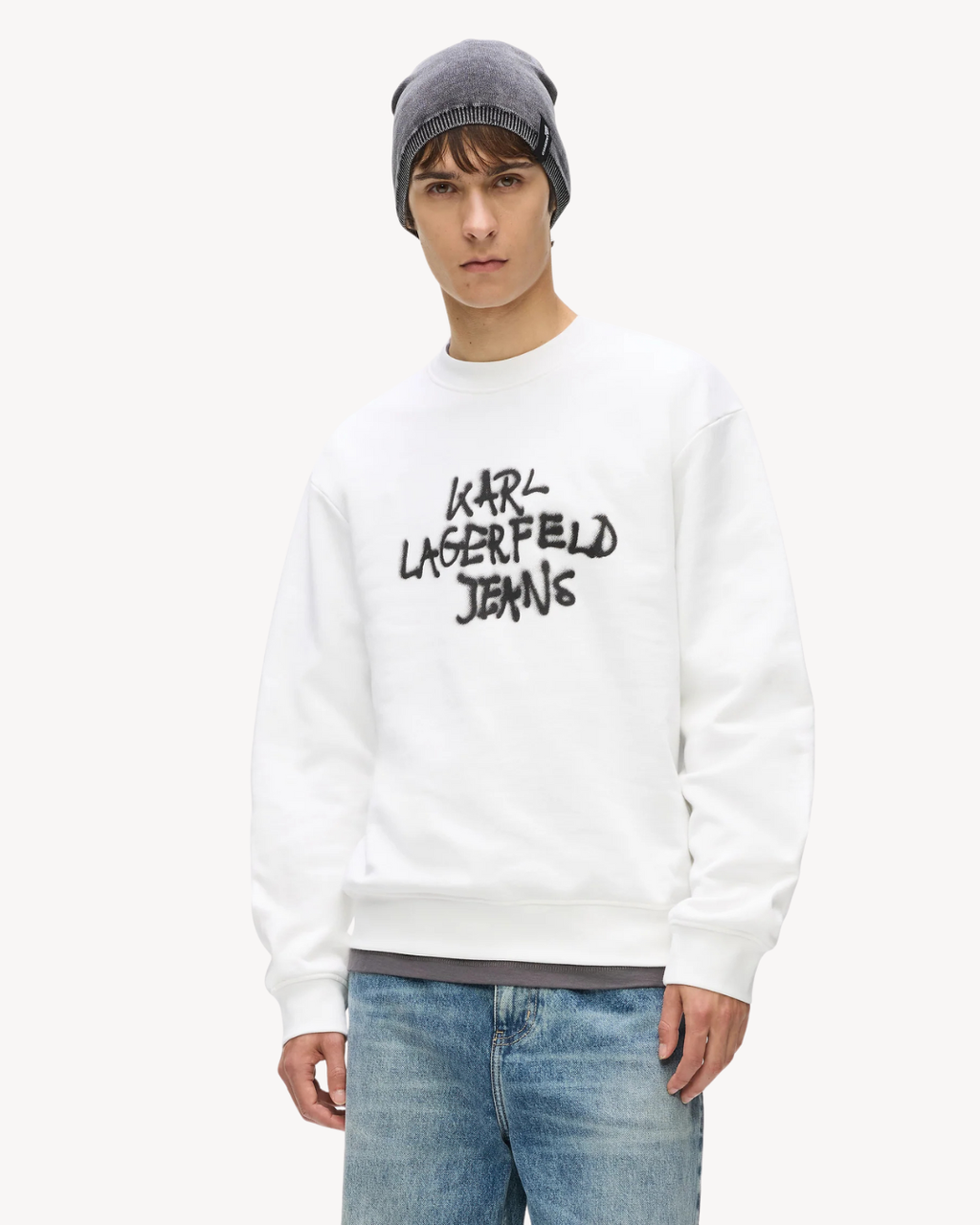 Karl Lagerfeld Jeans - KLJ Reg Graffiti Sweat - Bianco
