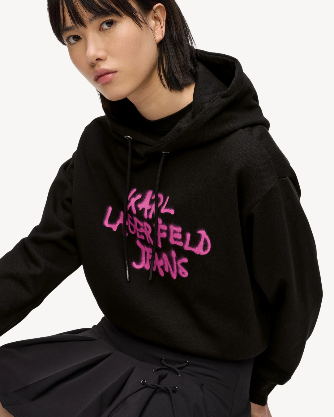 Karl Lagerfeld Jeans - KLJ Reg Graffiti Hoodie - Nero