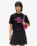 Karl Lagerfeld Jeans - KLJ Reg Cropped Graffiti Tee - Nero
