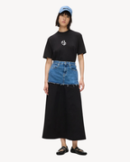 Karl Lagerfeld Jeans - Klj Mixed Denim Maxi Skirt - Washed Blue-Black
