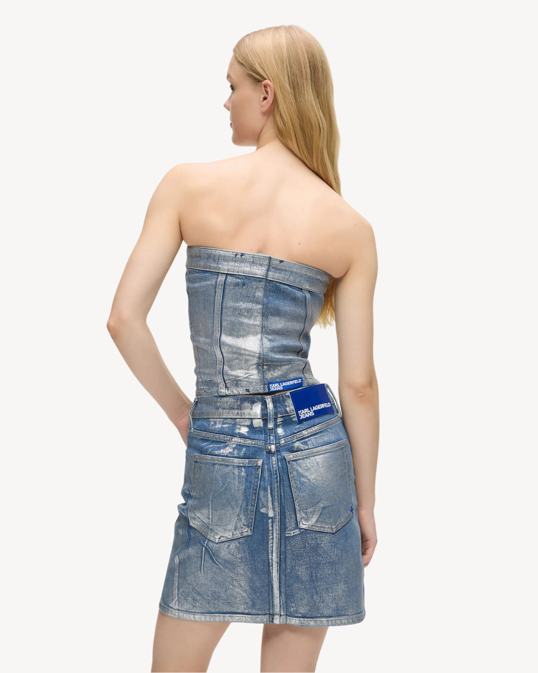 Karl Lagerfeld Jeans - KLJ Denim Bustier - Coated Blue