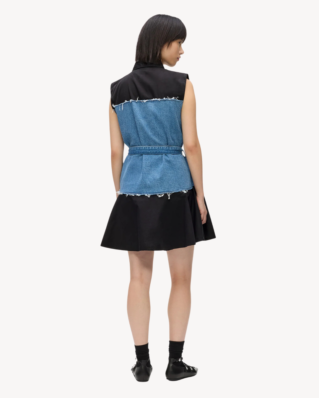 Karl Lagerfeld Jeans - Klj Mixed Material Dress - Washed Blue-Black