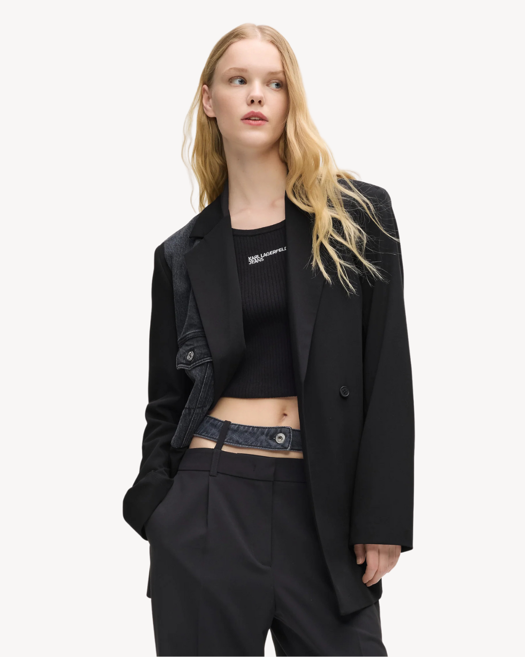 Karl Lagerfeld Jeans - KLJ Mixed Denim Blazer - Nero