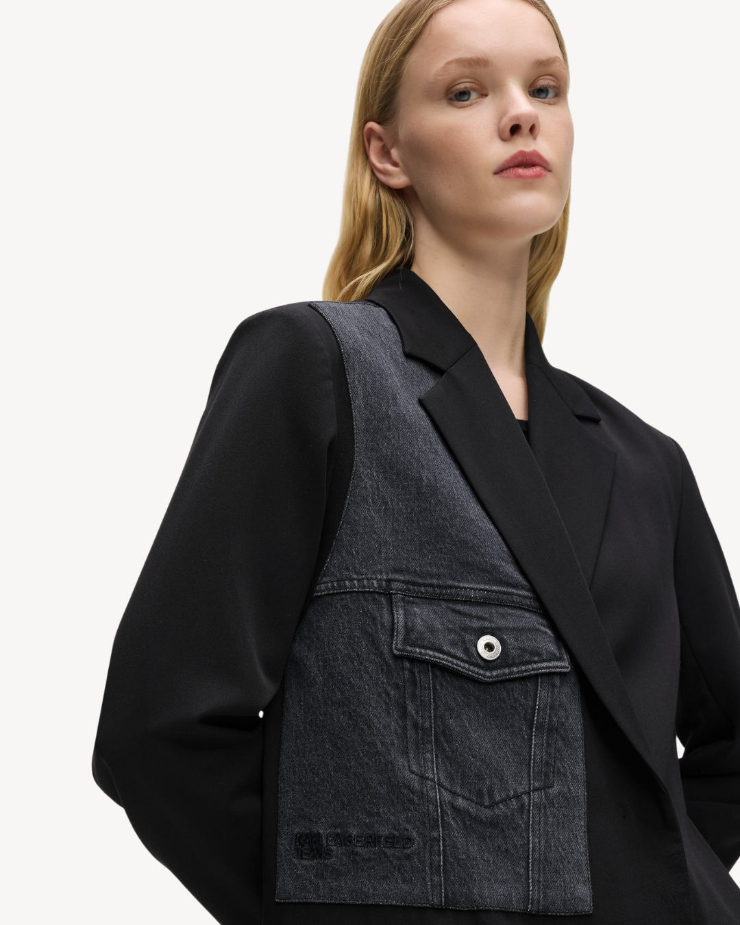 Karl Lagerfeld Jeans - KLJ Mixed Denim Blazer - Nero