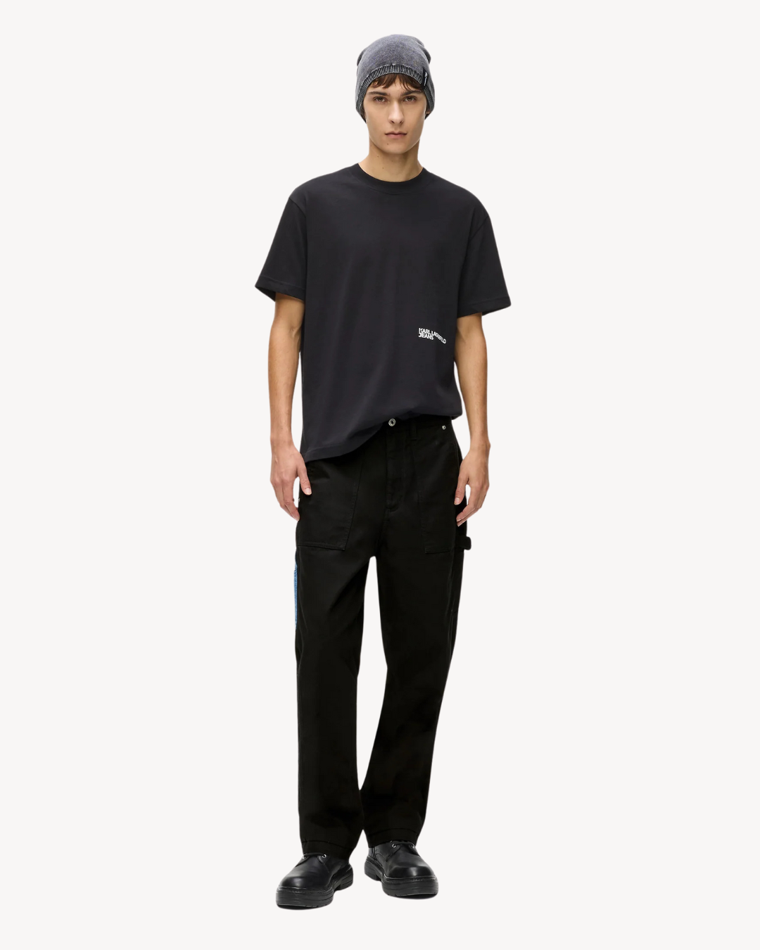 Karl Lagerfeld Jeans - KLJ Mix Carpenter Pant - Washed Blue-Black