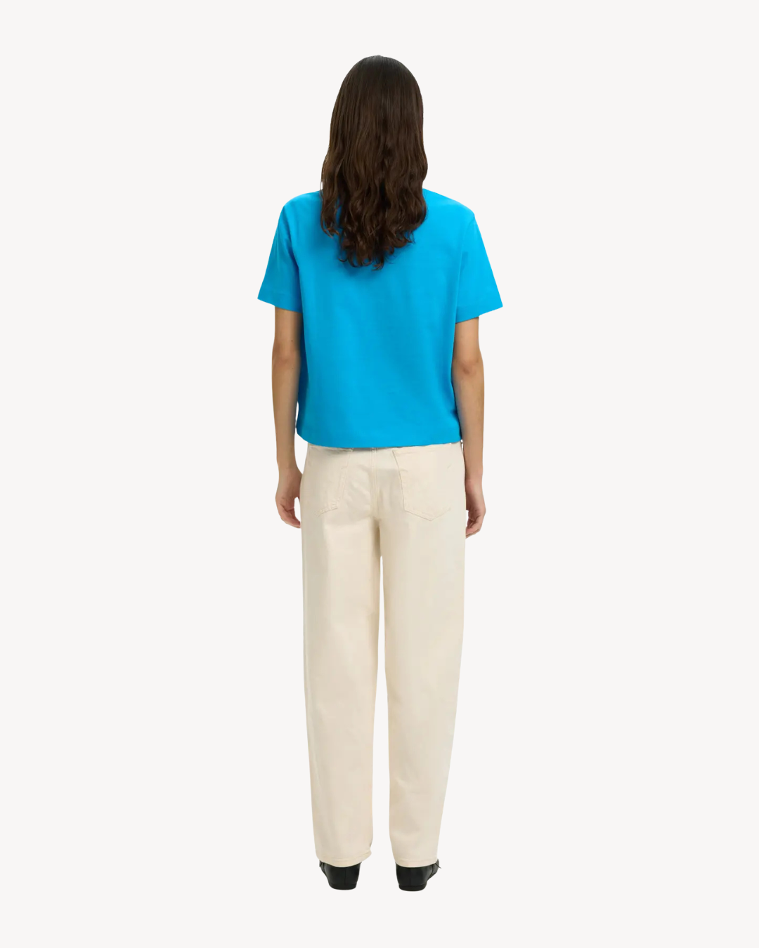 Selected Femme - Slfessential SS Boxy Tee Noos - Azzurro