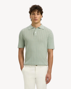Selected Homme - Slhmattis SS Knit New Cable Polo - Aqua Gray