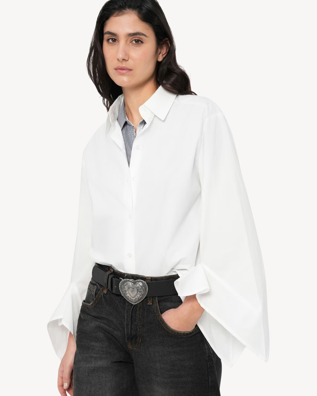 Selected Femme - Slfdelia Relaxed Flounce Shirt B - Bianco