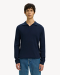 Selected Homme - Slhtorino SS Knit Open Stitch Polo - Blu