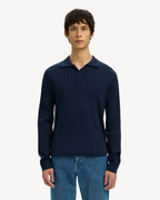 Selected Homme - Slhtorino SS Knit Open Stitch Polo - Blu