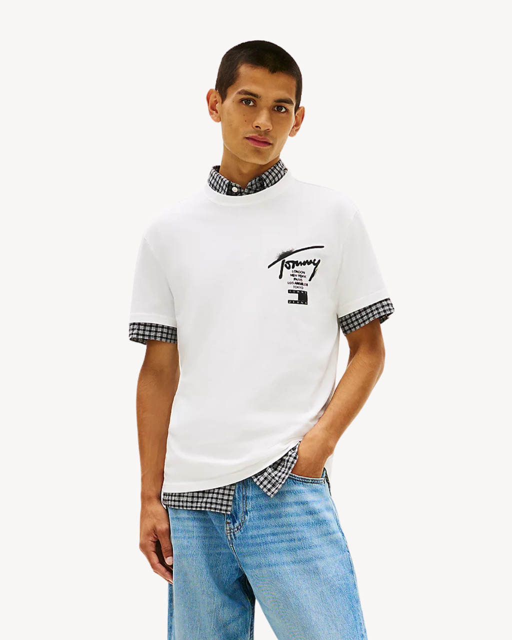 Tommy Jeans - Tjm Reg City Sign SS Tee Ext - Ecru