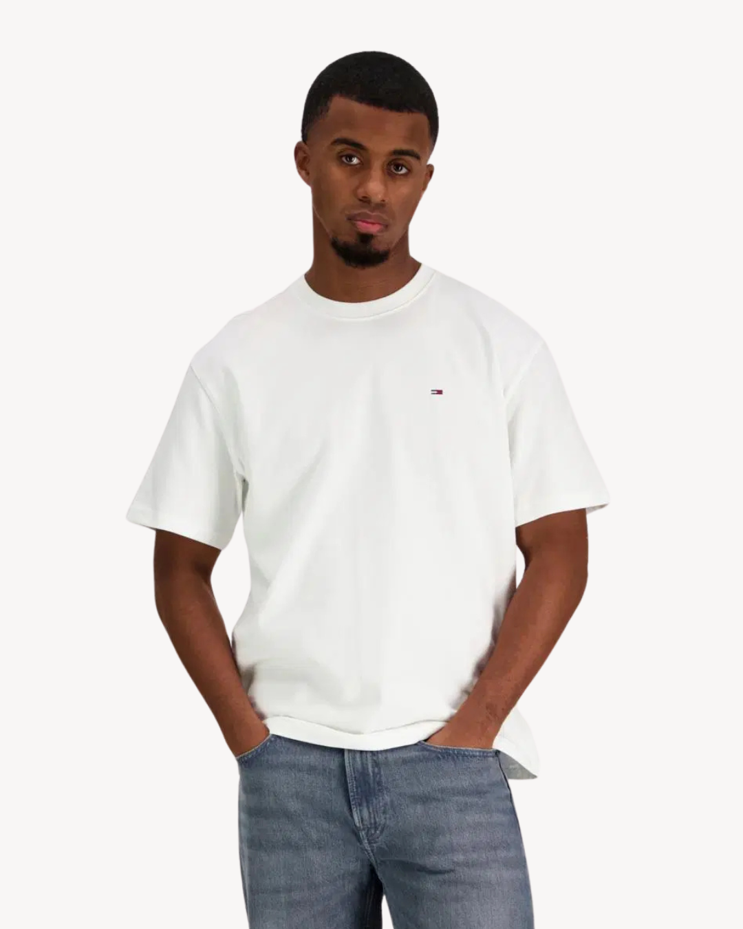 Tommy Jeans - Tjm Rlx Sflag SS Tee - Ecru