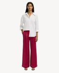 Selected Femme - Slflyra HW Wide Linen Blend Pant Noos - Anemone
