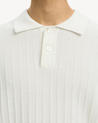 Selected Homme - Slhdane SS Knit Color Structure Polo - Egret