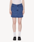 Obey - Trinity Wrinkle Denim Skirt - Stonewash Indigo