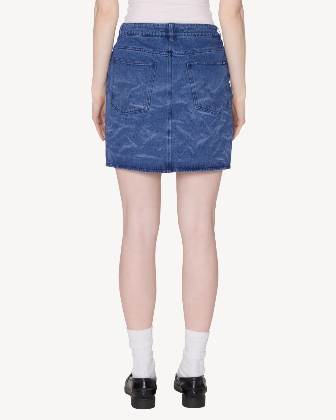 Obey - Trinity Wrinkle Denim Skirt - Stonewash Indigo