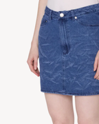 Obey - Trinity Wrinkle Denim Skirt - Stonewash Indigo
