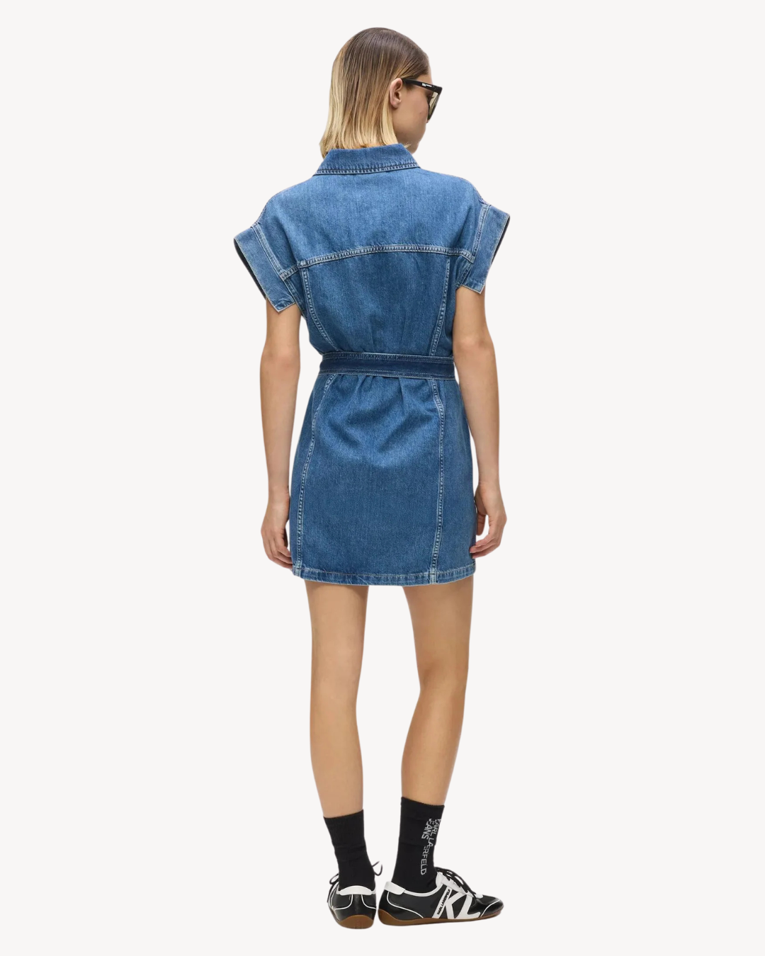 Karl Lagerfeld Jeans - KLJ Belted Denim Dress - Blu