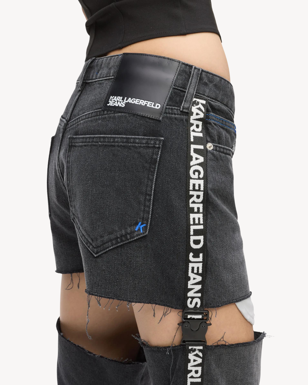 Karl Lagerfeld Jeans - KLJ HR Straight Cut Out Denim - Nero