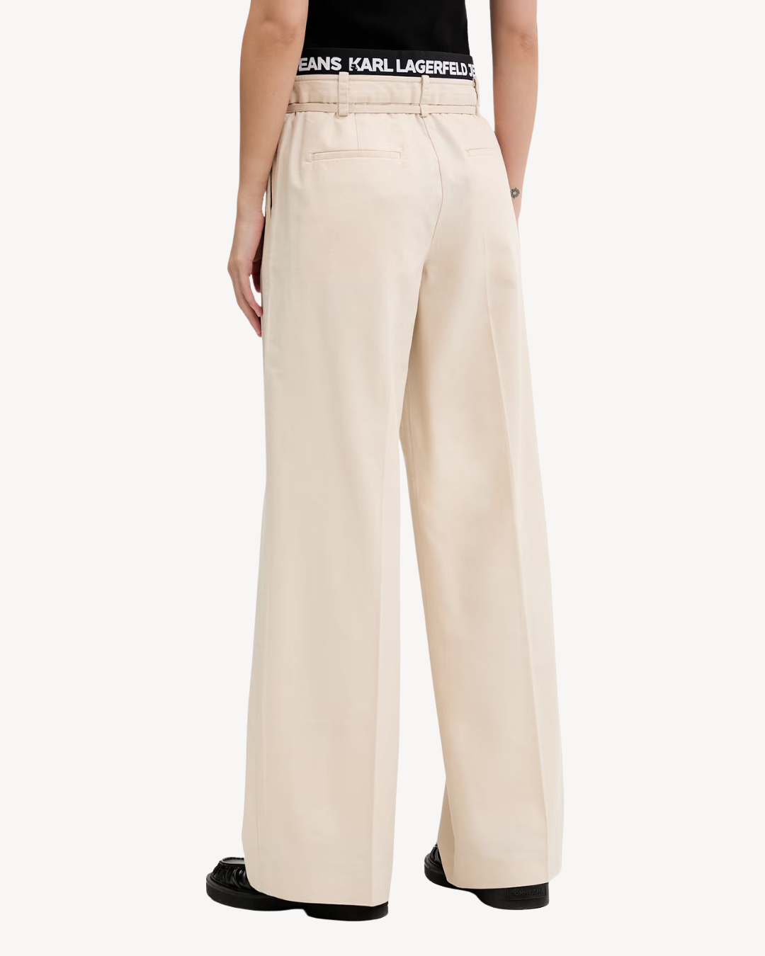 Karl Lagerfeld Jeans - KLJ Pleated Logo Pant - Beige