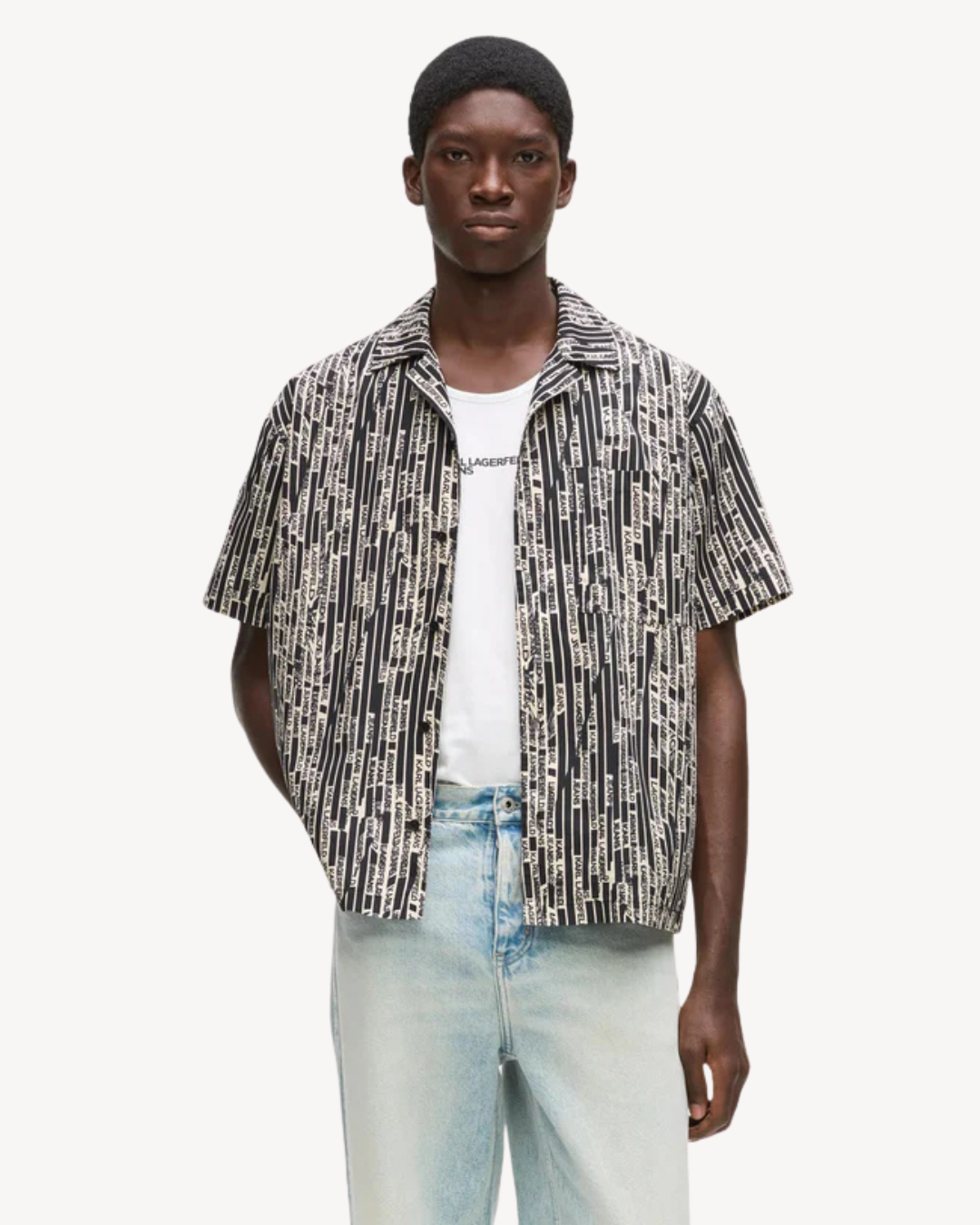 Karl Lagerfeld Jeans - KLJ SS Aop Shirt - Nero e Bianco