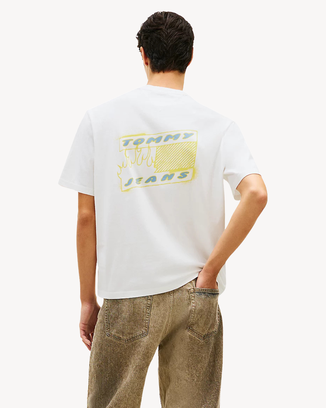 Tommy Jeans - Tjm 90S Bubble Flag SS Tee - Ecru