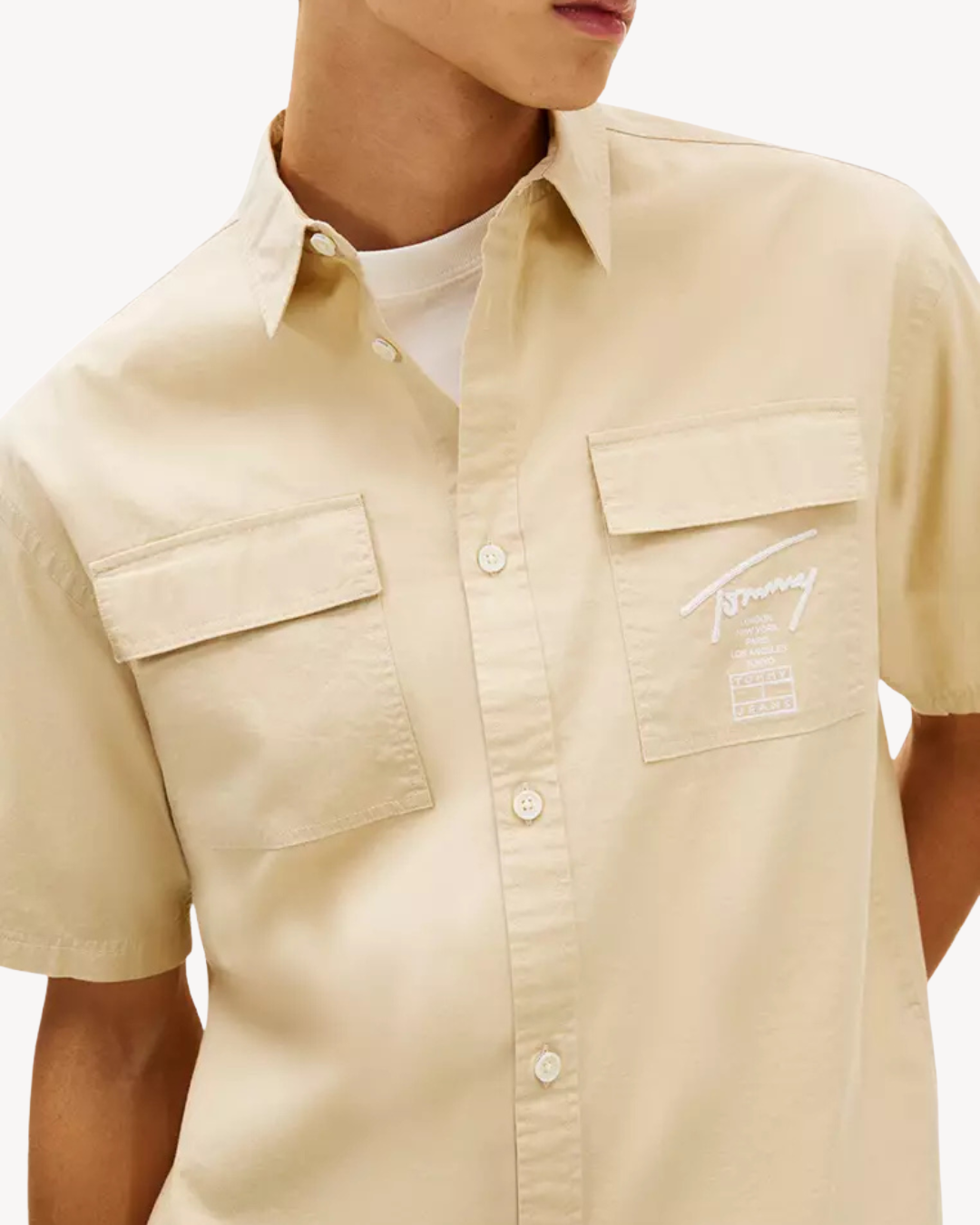 Tommy Jeans - Tjm Boxy Skater Shirt - Beige