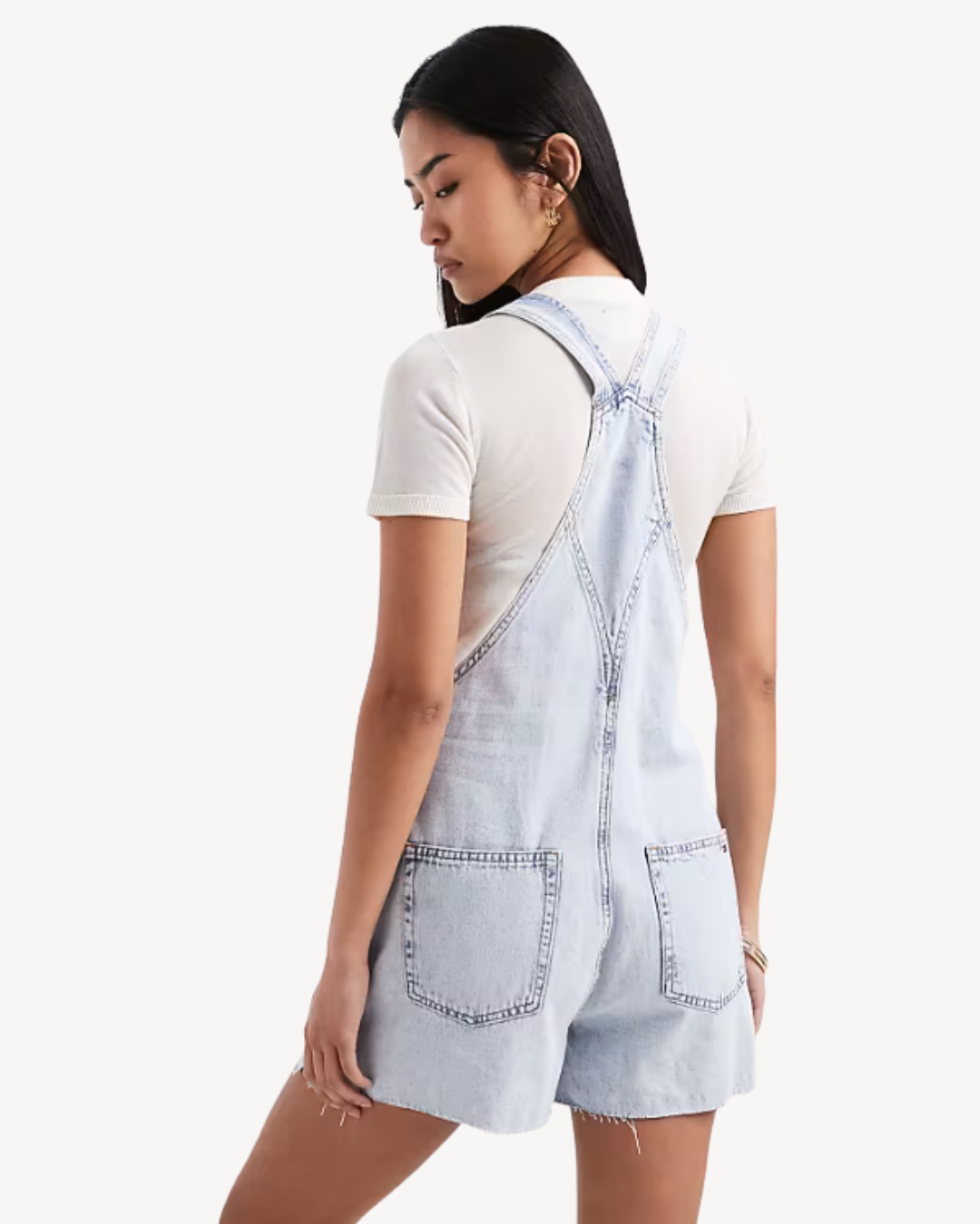 Tommy Jeans - Mia Dungaree Short Ext - Blu