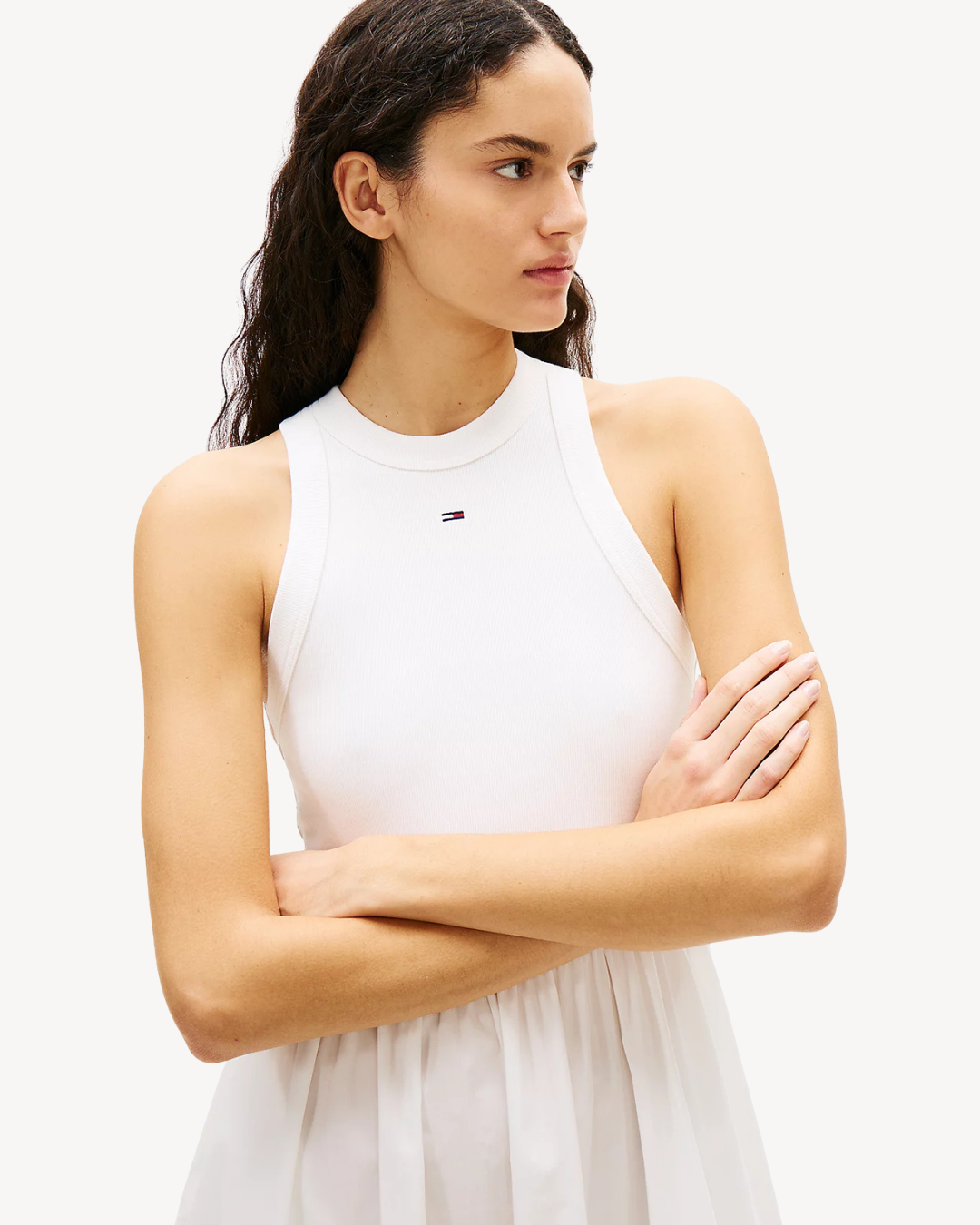 Tommy Jeans - Tjw Rib Poplin Tank Dress Ext - Ecru