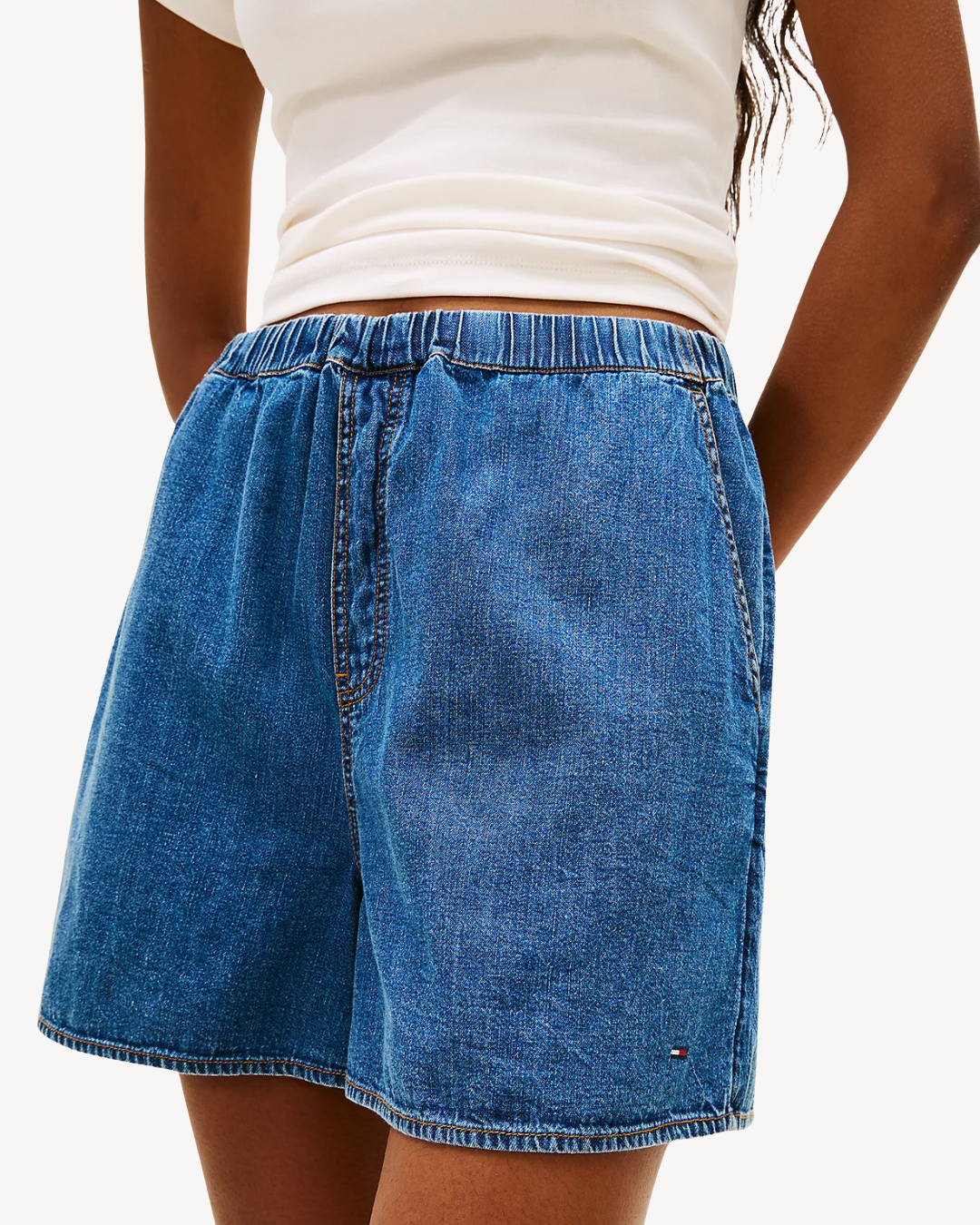 Tommy Jeans - Tjw Ess Chambray Short Ext - Blu