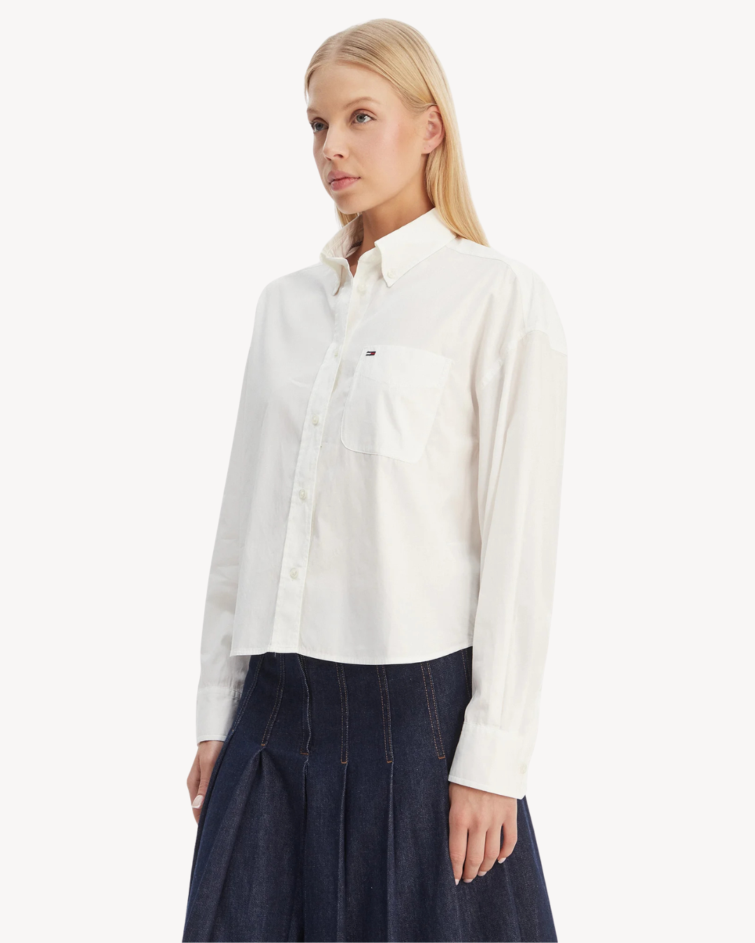 Tommy Jeans - Tjw Essential Crop Shirt - Ecru