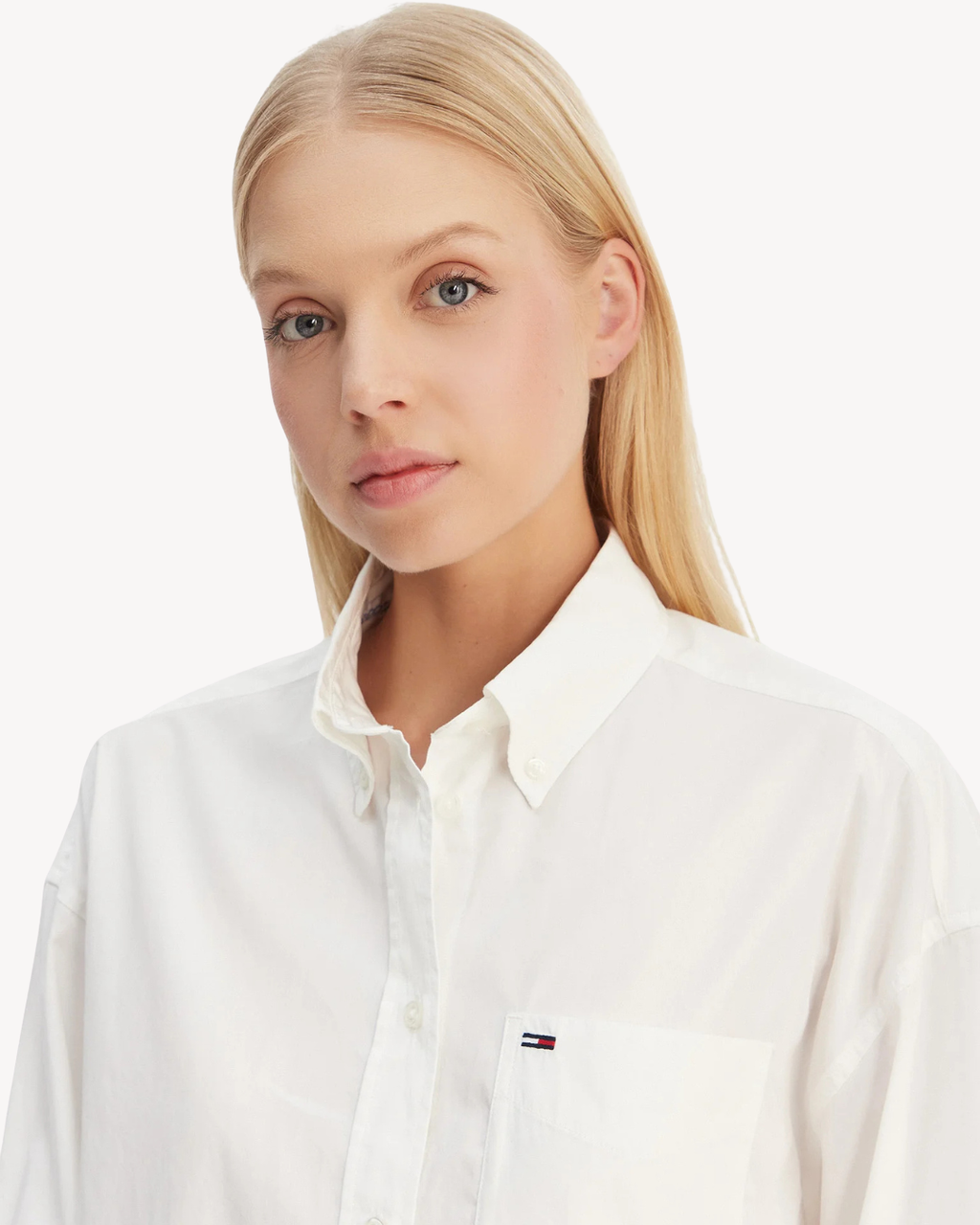 Tommy Jeans - Tjw Essential Crop Shirt - Ecru
