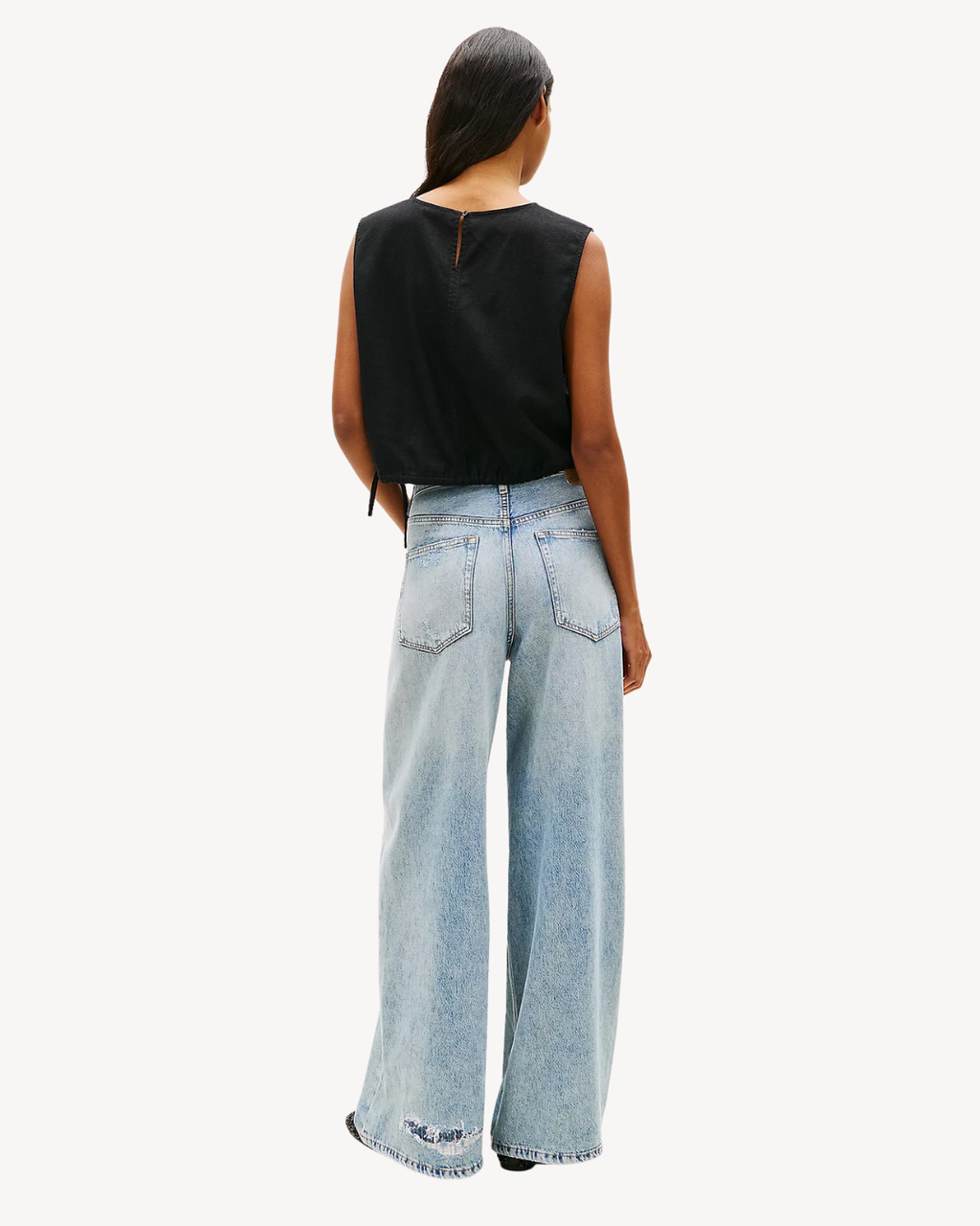 Tommy Jeans - Tjw Tie Side Linen Blouse - Nero